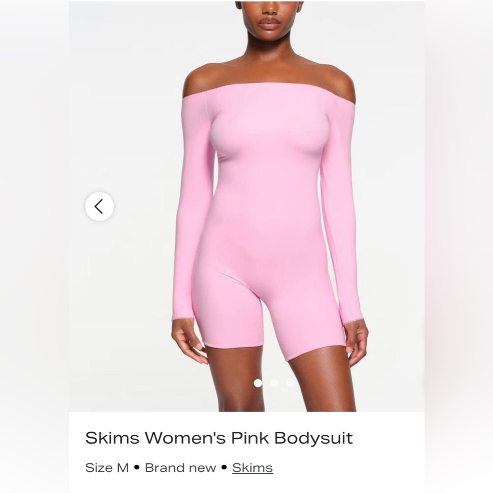 Skims Fits Everybody PICOT OFF THE SHOULDER ONESIE - Bubble Gum
